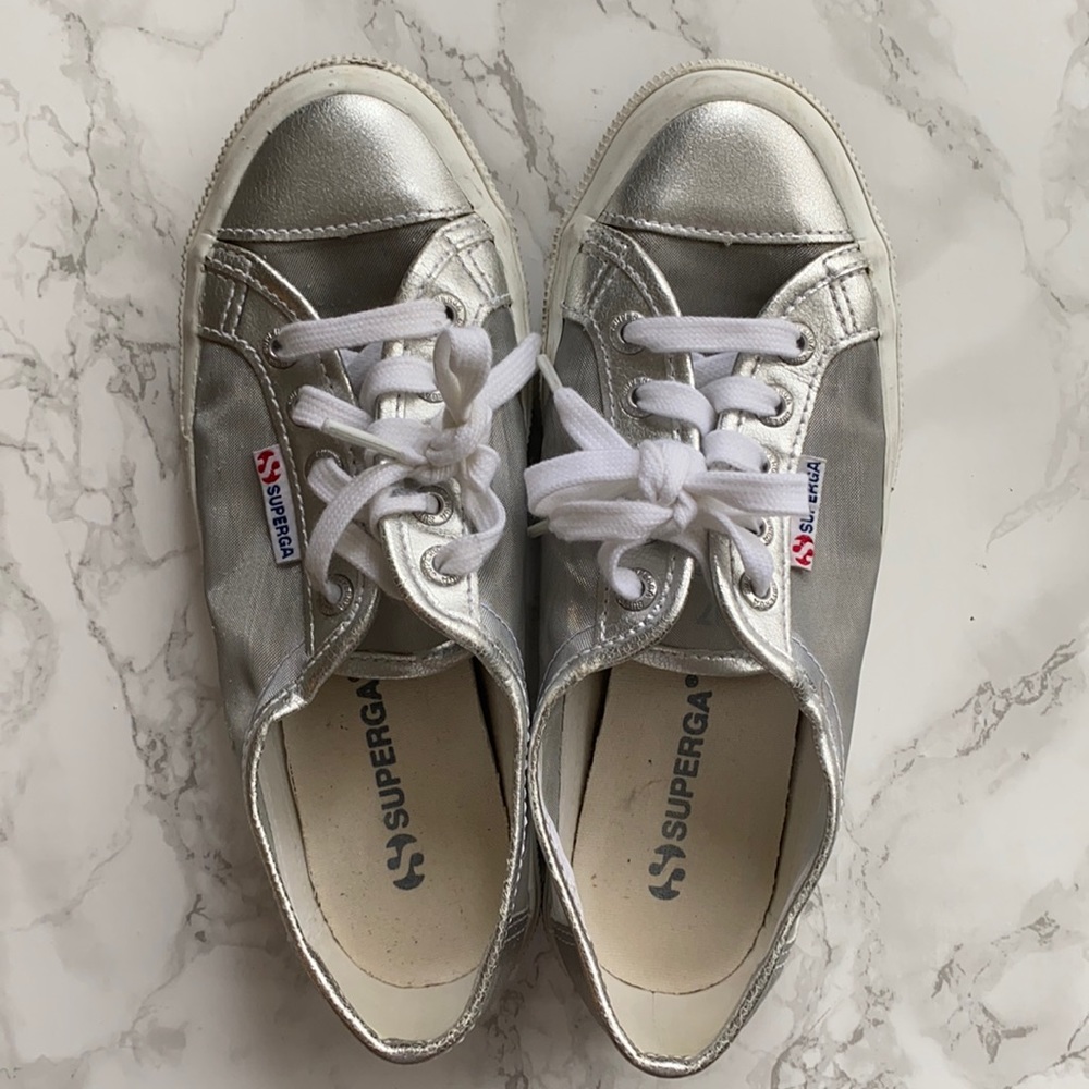 SUPERGA metallic sneaker